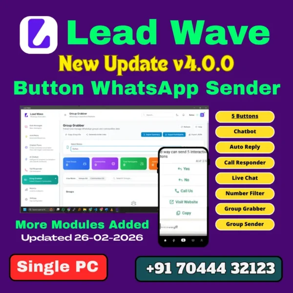 Lead Wave Button Bulk WhatsApp Sender v4.0.0