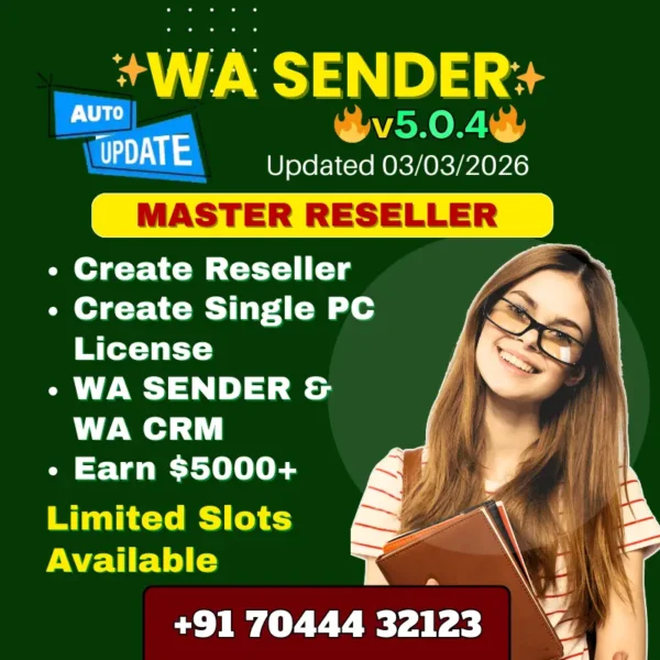 WaSender + WaCRM Master Reseller